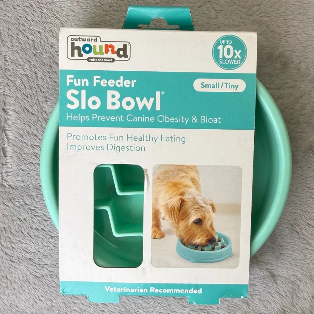NWT Outward Hound Fun Feeder SLO Bowel, Small/Tiny Size, Color: Mint